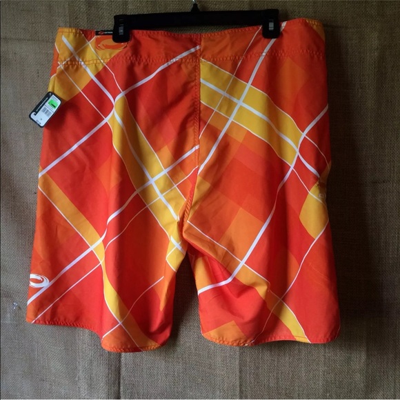 O'Rageous Mens Sz 38 Swim Trunks Drawstring Orange - Picture 4 of 7